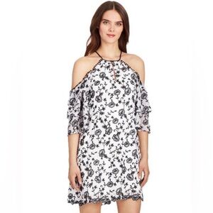 Parker Floral Embroidered Cold Shoulder Dress